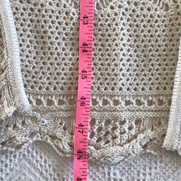 Aritzia Sunday best Freshman open weave/knit cardigan creme women S crochet maxi - Picture 12 of 12